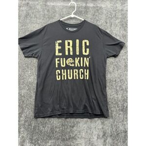 Eric Church T Shirt Mens XL Black Cotton Graphic Print Skull Retro Everyday Wear